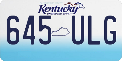KY license plate 645ULG