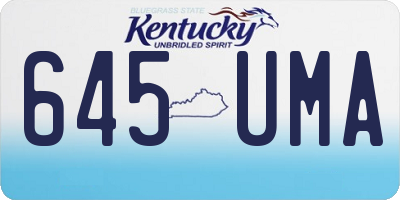 KY license plate 645UMA