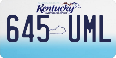 KY license plate 645UML