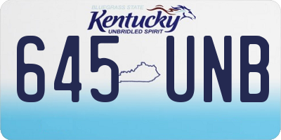 KY license plate 645UNB