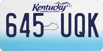 KY license plate 645UQK