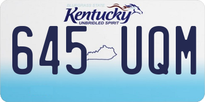 KY license plate 645UQM
