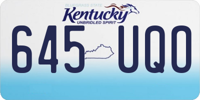 KY license plate 645UQO
