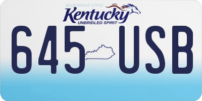 KY license plate 645USB