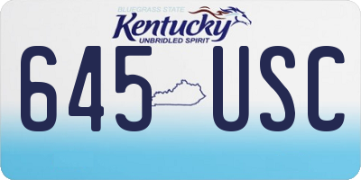 KY license plate 645USC