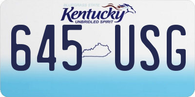 KY license plate 645USG