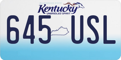 KY license plate 645USL