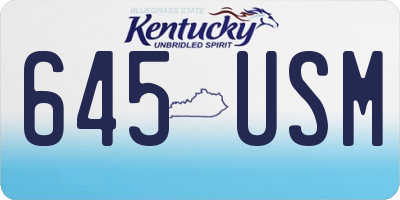 KY license plate 645USM