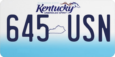 KY license plate 645USN