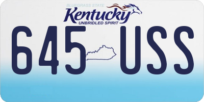 KY license plate 645USS