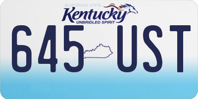 KY license plate 645UST