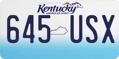 KY license plate 645USX