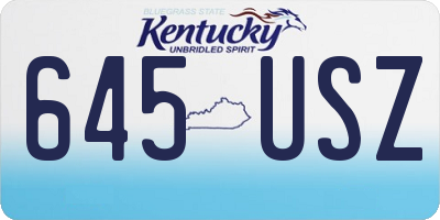 KY license plate 645USZ