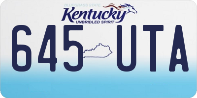 KY license plate 645UTA