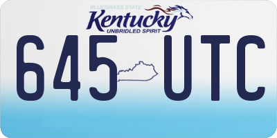 KY license plate 645UTC