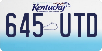 KY license plate 645UTD