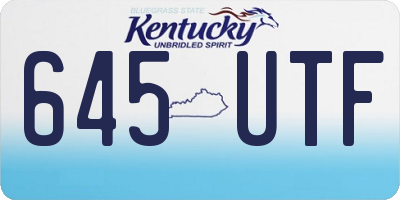 KY license plate 645UTF