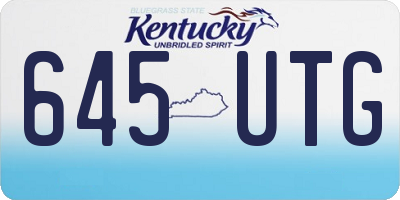 KY license plate 645UTG