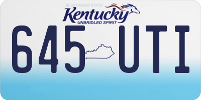 KY license plate 645UTI