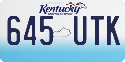 KY license plate 645UTK