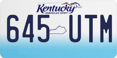 KY license plate 645UTM