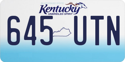 KY license plate 645UTN