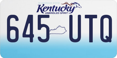 KY license plate 645UTQ