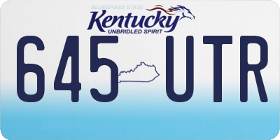 KY license plate 645UTR