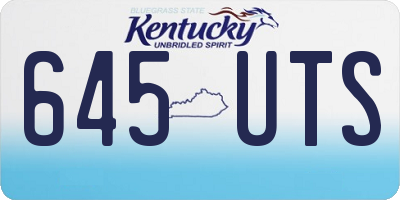 KY license plate 645UTS