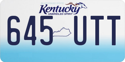 KY license plate 645UTT