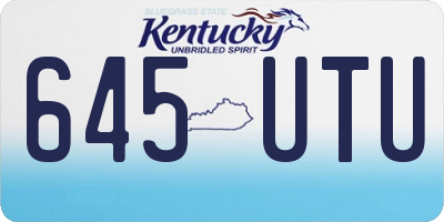 KY license plate 645UTU
