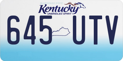 KY license plate 645UTV