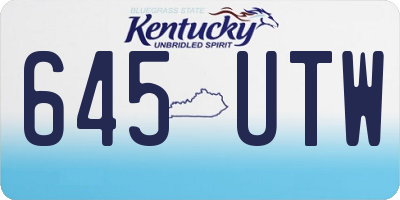KY license plate 645UTW