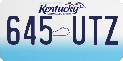 KY license plate 645UTZ