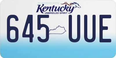 KY license plate 645UUE