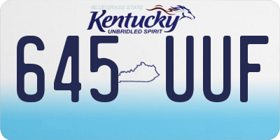 KY license plate 645UUF