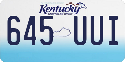 KY license plate 645UUI