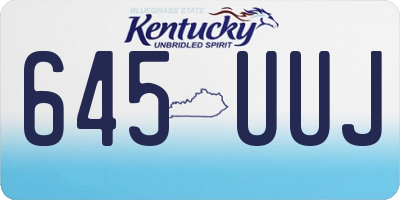 KY license plate 645UUJ