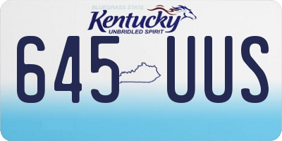 KY license plate 645UUS