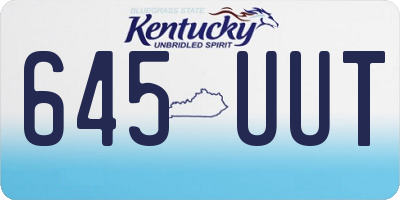 KY license plate 645UUT