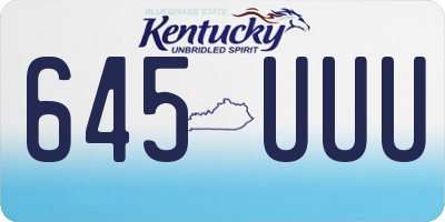 KY license plate 645UUU