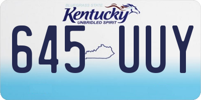 KY license plate 645UUY