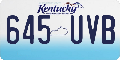 KY license plate 645UVB