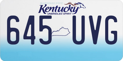 KY license plate 645UVG