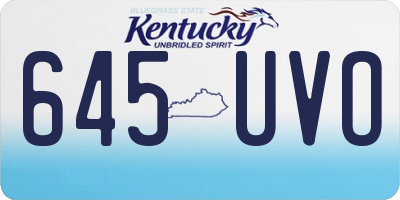 KY license plate 645UVO