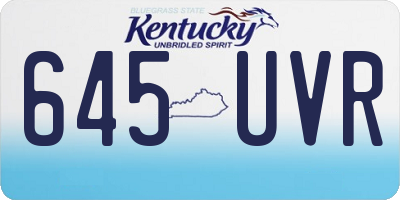 KY license plate 645UVR