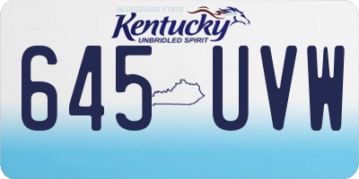 KY license plate 645UVW