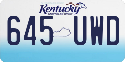 KY license plate 645UWD