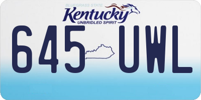 KY license plate 645UWL