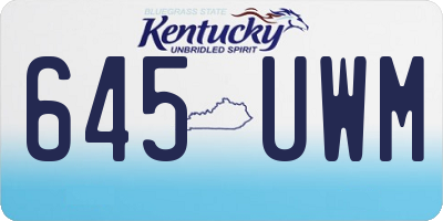 KY license plate 645UWM
